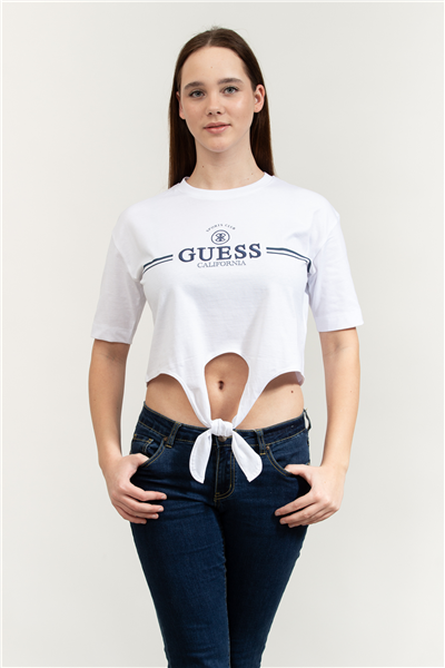 Guess Stream Kadın Aktif Boxy Fit Bisiklet Yaka T-Shirt