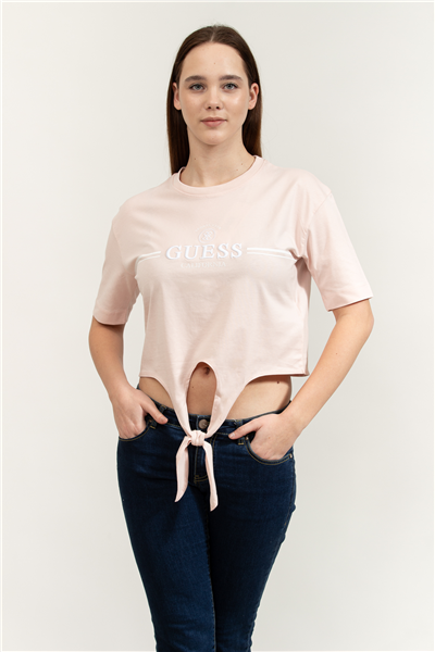 Guess Stream Kadın Aktif Boxy Fit Bisiklet Yaka T-Shirt