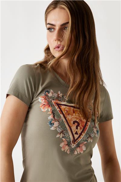 Guess Triangle Kadın Slim Fit T-Shirt