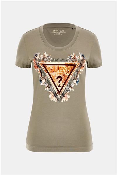 Guess Triangle Kadın Slim Fit T-Shirt