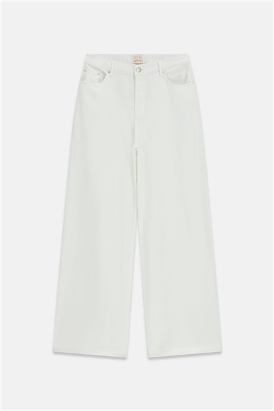 Guess Widy Kadın Palazzo Fit Pantolon Beyaz
