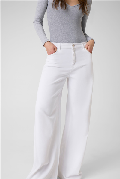 Guess Widy Kadın Palazzo Fit Pantolon Beyaz