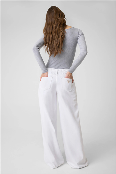 Guess Widy Kadın Palazzo Fit Pantolon Beyaz