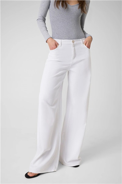 Guess Widy Kadın Palazzo Fit Pantolon Beyaz