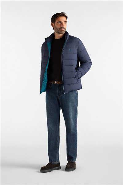 Harmont Blaine Bomber In Nylon Ribstop Erkek Bomber Mont Lacivert