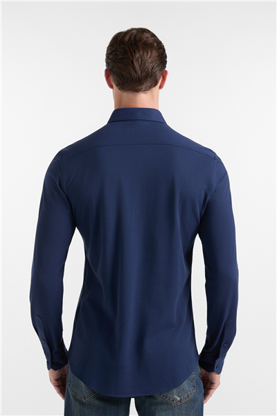 Harmont Blaine Camicia In Piquet Tinta Erkek Gömlek Lacivert