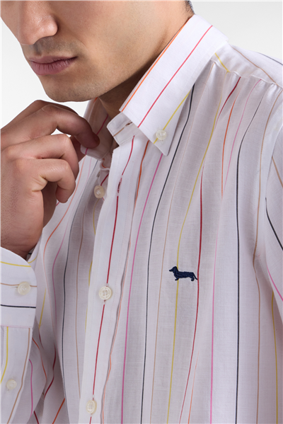 Harmont Blaine Camicia Monotessuto + Res Erkek Gömlek Beyaz