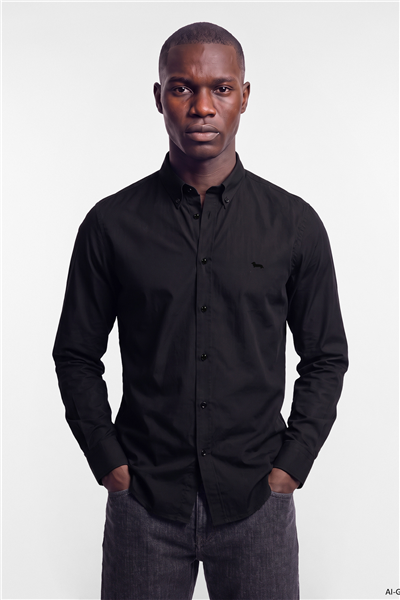 Harmont Blaine Camicia Popeline Tinto Erkek Gömlek Siyah