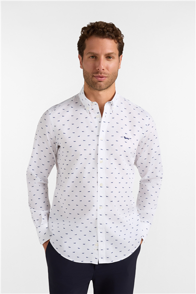 Harmont Blaine Camicia Stampa All Over Erkek Gömlek Lacivert
