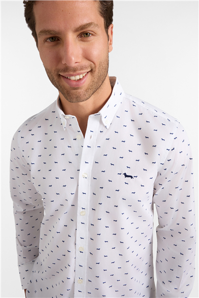 Harmont Blaine Camicia Stampa All Over Erkek Gömlek Lacivert