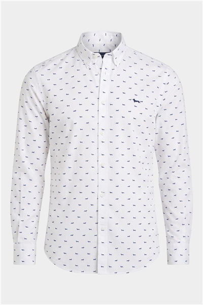 Harmont Blaine Camicia Stampa All Over Erkek Gömlek Lacivert