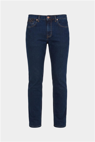 Harmont Blaine Denim  Personalizzato Erkek 5 Cepli Pantolon İndigo Mavi