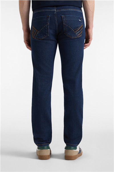 Harmont Blaine Denim  Personalizzato Erkek 5 Cepli Pantolon İndigo Mavi