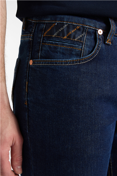 Harmont Blaine Denim  Personalizzato Erkek 5 Cepli Pantolon İndigo Mavi
