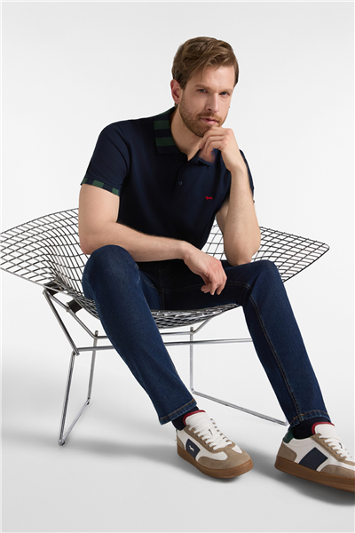 Harmont Blaine Denim  Personalizzato Erkek 5 Cepli Pantolon İndigo Mavi