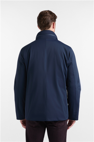 Harmont Blaine Field Jacket In Nylon Stret Erkek Mont Lacivert