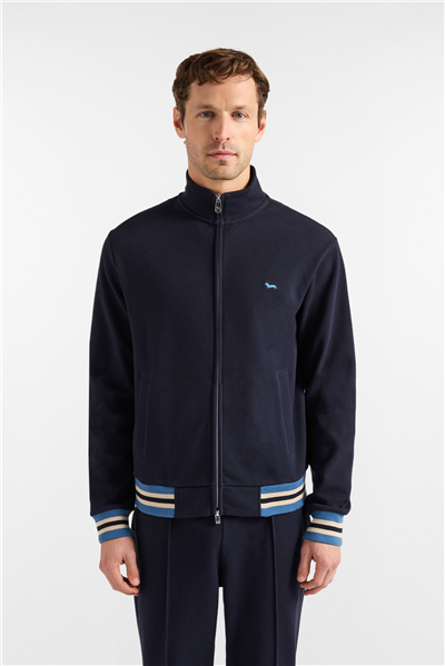 Harmont Blaine Full Zip Balza E Polsi Rig Erkek Fermuarlı Sweatshirt Lacivert