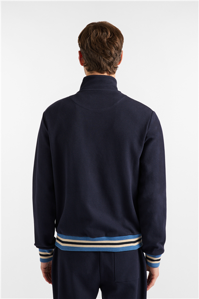 Harmont Blaine Full Zip Balza E Polsi Rig Erkek Fermuarlı Sweatshirt Lacivert