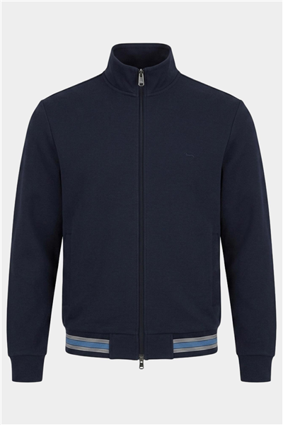 Harmont Blaine Full Zip In Piquet Con Erkek Eşofman Takımı Lacivert