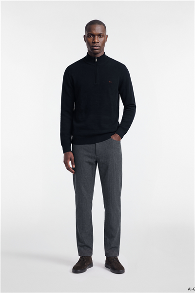 Harmont Blaine Half Zip Basic 3D Erkek Triko Lacivert