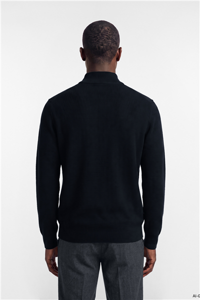 Harmont Blaine Half Zip Basic 3D Erkek Triko Lacivert