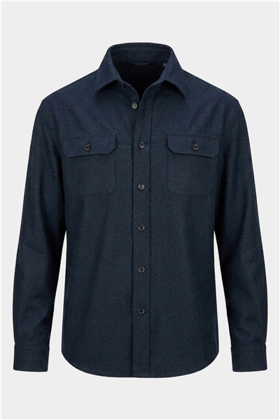 Harmont Blaine Over Shirt Flanella Erkek Gömlek Lacivert
