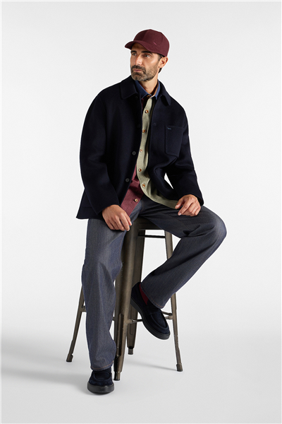 Harmont Blaine Overshirt In Lana Erkek Mont Lacivert