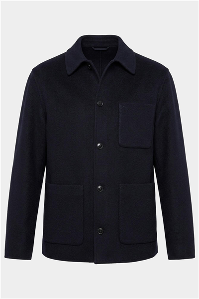 Harmont Blaine Overshirt In Lana Erkek Mont Lacivert