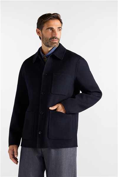 Harmont Blaine Overshirt In Lana Erkek Mont Lacivert