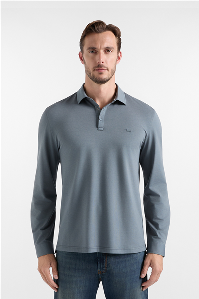 Harmont Blaine Polo In Piquet Tecnico Erkek Polo Yaka T-Shirt