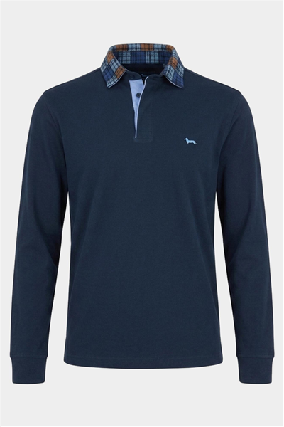Harmont Blaine Polo Vietri In Jersey B Erkek Polo Yaka T-Shirt Lacivert
