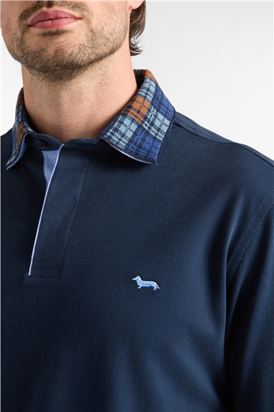 Harmont Blaine Polo Vietri In Jersey B Erkek Polo Yaka T-Shirt Lacivert