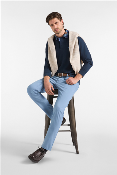 Harmont Blaine Polo Vietri In Jersey B Erkek Polo Yaka T-Shirt Lacivert