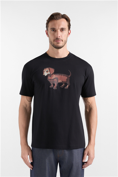 Harmont Blaine T Shirt In Jersey Blaine St Erkek Bisiklet Yaka T-Shirt Siyah