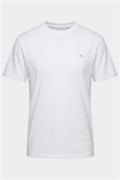 Harmont Blaine T Shirt In Jersey Con Basso Erkek Bisiklet Yaka T-Shirt Beyaz