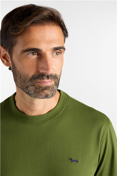 Harmont Blaine T Shirt In Jersey Con Basso Erkek Bisiklet Yaka T-Shirt