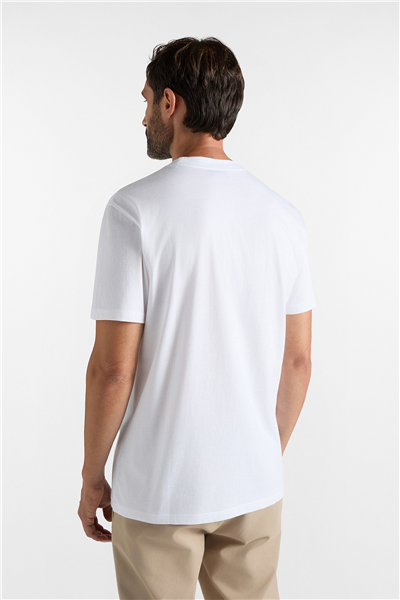 Harmont Blaine T Shirt In Jersey Con Basso Erkek Bisiklet Yaka T-Shirt Beyaz