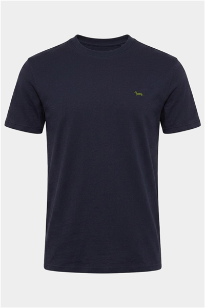 Harmont Blaine T Shirt In Jersey Con Basso Erkek Bisiklet Yaka T-Shirt Lacivert