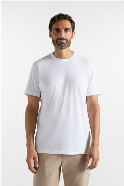 Harmont Blaine T Shirt In Jersey Con Basso Erkek Bisiklet Yaka T-Shirt Beyaz