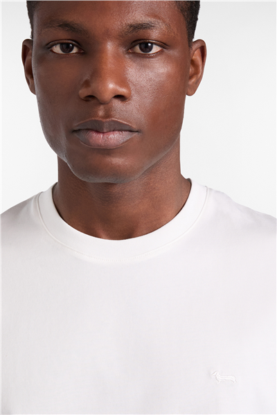 Harmont Blaine T Shirt Relaxed Erkek Bisiklet Yaka T-Shirt Beyaz