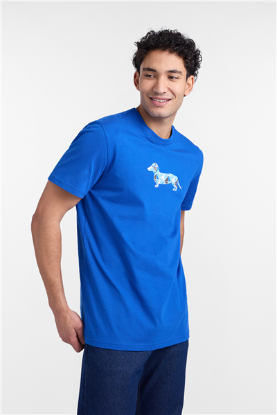 Harmont Blaine T Shirt Stampa Bassotto 3 Erkek Bisiklet Yaka T-Shirt Çok Renkli
