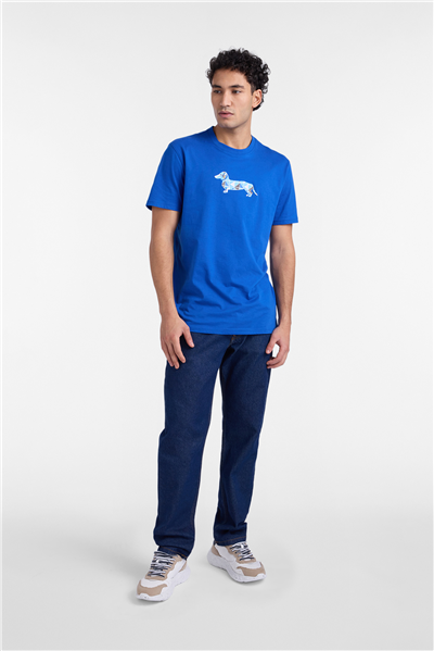 Harmont Blaine T Shirt Stampa Bassotto 3 Erkek Bisiklet Yaka T-Shirt Çok Renkli