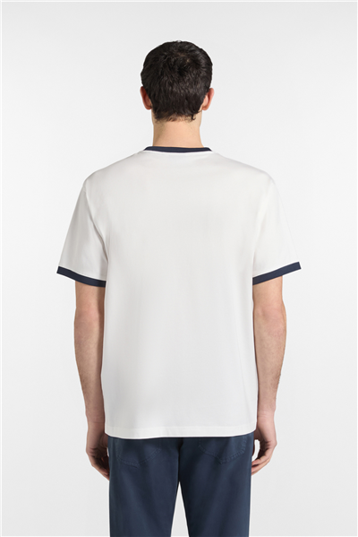 Harmont Blaine T Shirt Stampa Bassotto 3D Erkek Bisiklet Yaka T-Shirt Beyaz