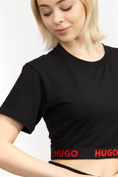 Hugo Kadın Bisiklet Yaka T-Shirt Siyah