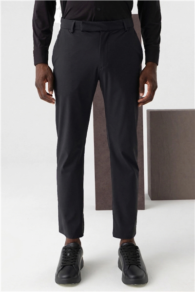 Isaora Comfy Technical Chino Regular Erkek Chino Pantolon Siyah
