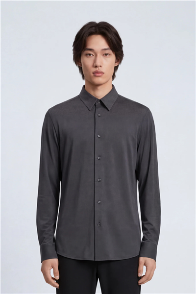 Isaora Extra Light Tech Shirt LS Regular Erkek Gömlek Gri