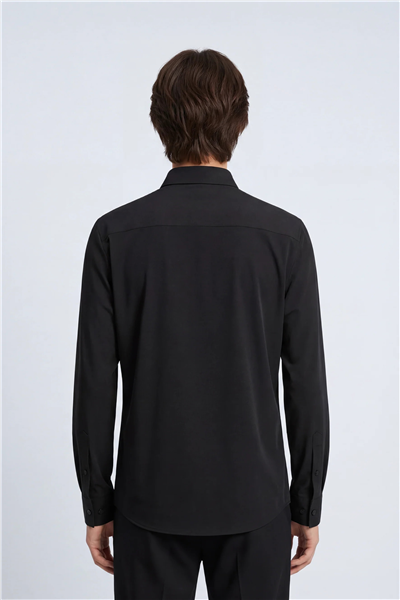 Isaora Extra Light Tech Shirt LS Regular Erkek Gömlek Siyah