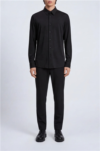 Isaora Extra Light Tech Shirt LS Regular Erkek Gömlek Siyah