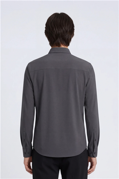 Isaora Extra Light Tech Shirt LS Regular Erkek Gömlek Gri