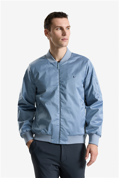 Isaora Satin Bomber Erkek Bomber Mont İndigo Mavi